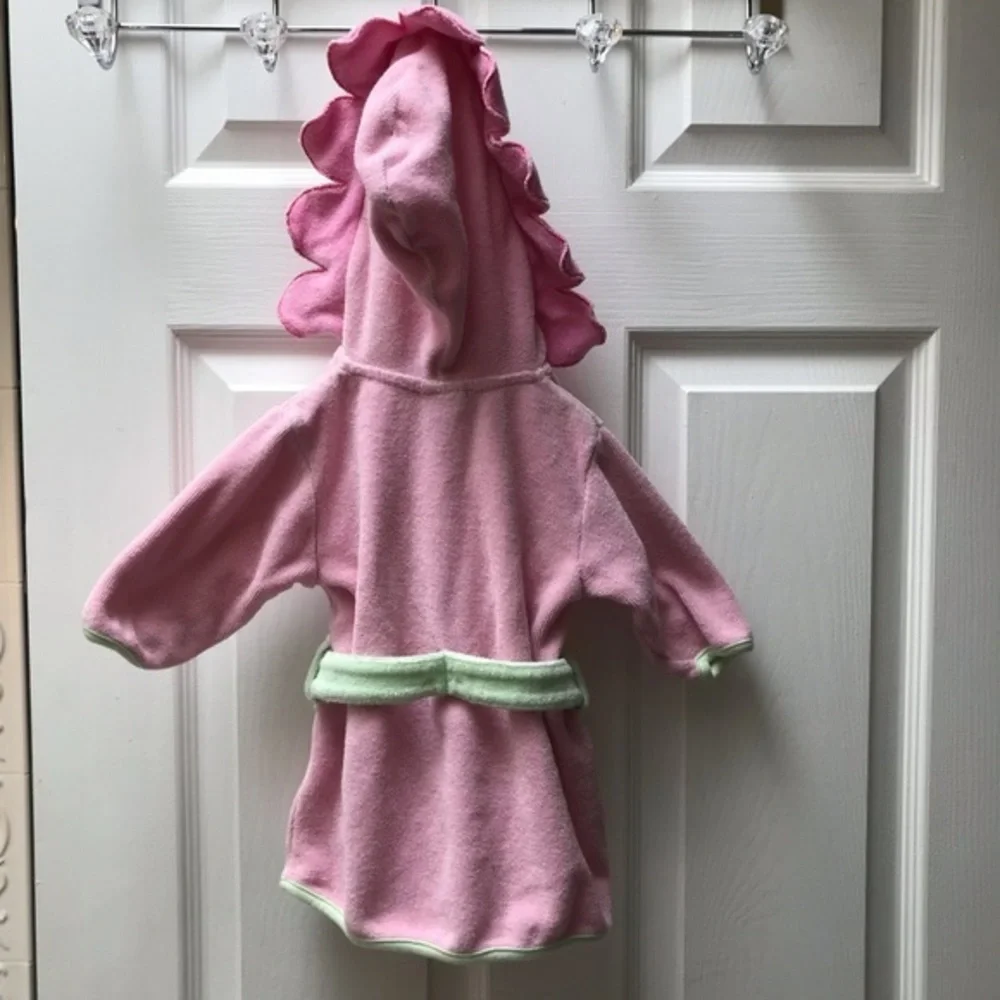Little Me Pink Baby Hooded Robe-Size 0-9 Months